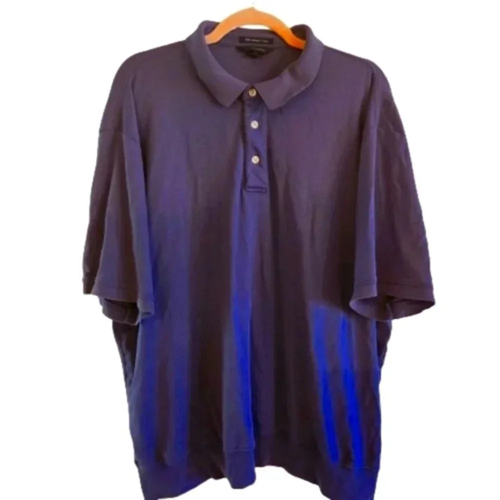 Lands End mens royal blue polo short sleeve shirt Size XXL